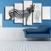 Animal zebra 03 - Animal 5 Panel Canvas Art Wall Decor