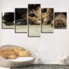Animals Lovely Cats - Animal 5 Panel Canvas Art Wall Decor