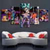 Animated Characters Dragon Ball All Of The Characters - Anime 5 Panel Canvas Art Wall Decor