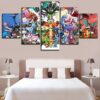 Animation Pokemon Elves Poster - Cartoon 5 Panel Canvas Art Wall Decor