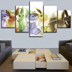 Animation Pokemon Hd - Cartoon 5 Panel Canvas Art Wall Decor