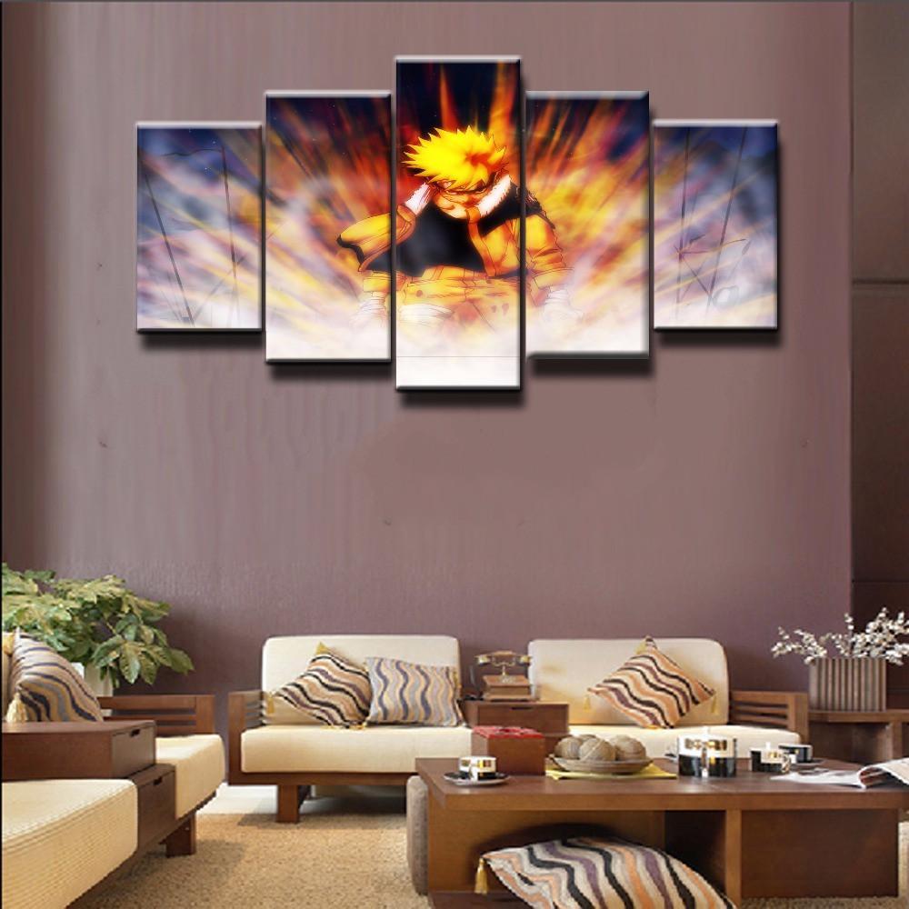 Anime Cuadros De Naruto - Anime 5 Panel Canvas Art Wall Decor Anime Cuadros De Naruto - Anime 5 Panel Canvas Art Wall Decor