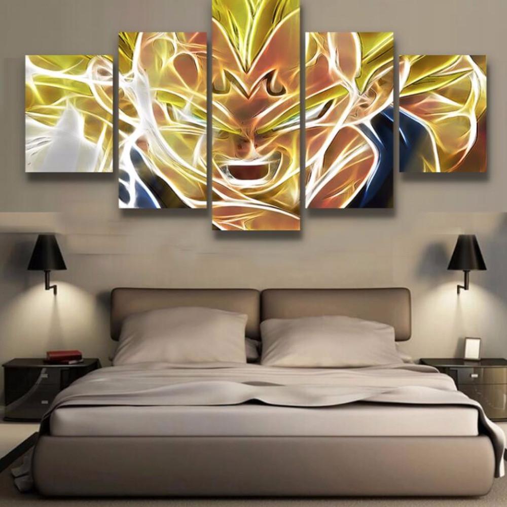 Anime De Dragon Balls - Anime 5 Panel Canvas Art Wall Decor Anime De Dragon Balls - Anime 5 Panel Canvas Art Wall Decor