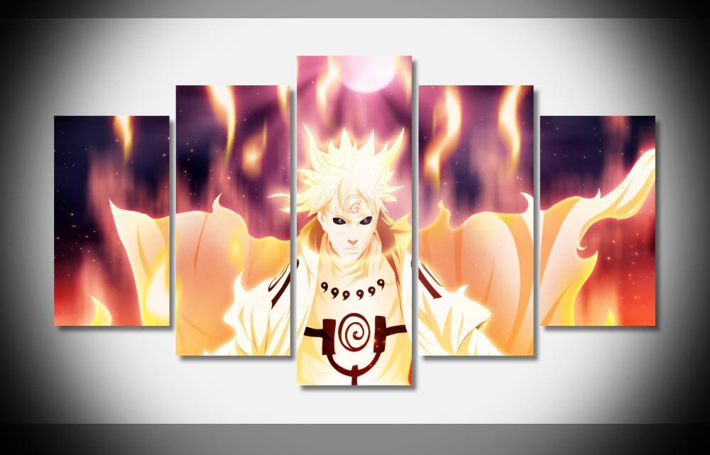 Anime Namikaze Minato Naruto - Anime 5 Panel Canvas Art Wall Decor Anime Namikaze Minato Naruto - Anime 5 Panel Canvas Art Wall Decor