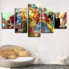 Anime One Piece Characters - Anime 5 Panel Canvas Art Wall Decor