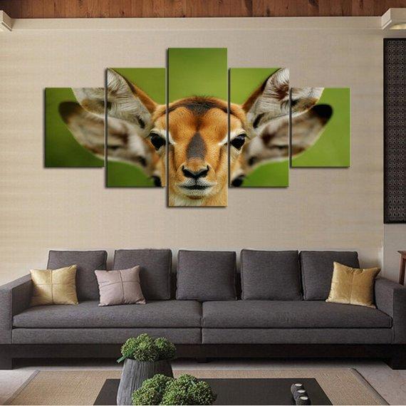 Antelope 01 - Animal 5 Panel Canvas Art Wall Decor Antelope 01 - Animal 5 Panel Canvas Art Wall Decor