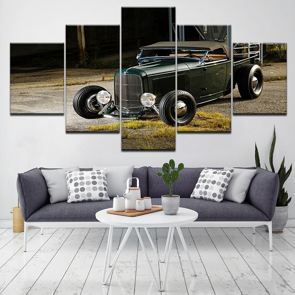 Antique Hot Rod Vintage - Automative 5 Panel Canvas Art Wall Decor Antique Hot Rod Vintage - Automative 5 Panel Canvas Art Wall Decor