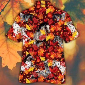 Appaloosa Horse Lovers Autumn Red Leaves Hawaiian Shirt