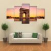 Arch Of Triumph At Twilight - Nature 5 Panel Canvas Art Wall Decor