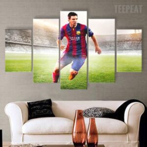 Argentina Footballers Lionel Messi - Sport 5 Panel Canvas Art Wall Decor