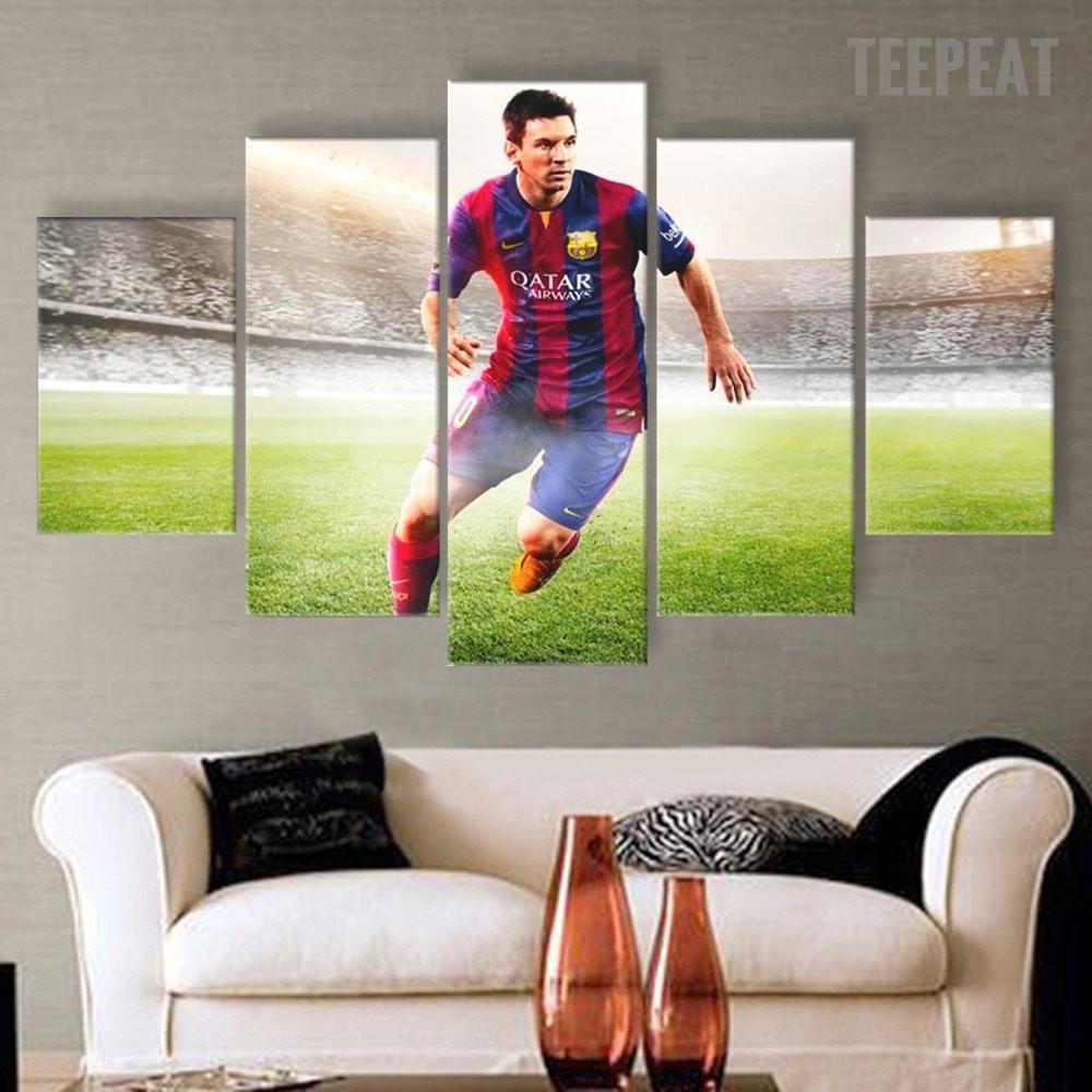 Argentina Footballers Lionel Messi - Sport 5 Panel Canvas Art Wall Decor Argentina Footballers Lionel Messi - Sport 5 Panel Canvas Art Wall Decor