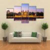 Arial View Of London At Night - Nature 5 Panel Canvas Art Wall Decor