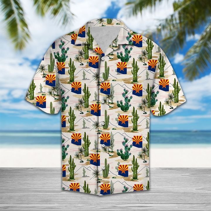 Arizona Cactus Hawaiian Shirt Summer Button Up Arizona Cactus Hawaiian Shirt Summer Button Up