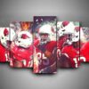 Arizona Cardinals 3 - Sport 5 Panel Canvas Art Wall Decor