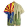Arizona Flag Cactus Blossom Hawaiian Shirt