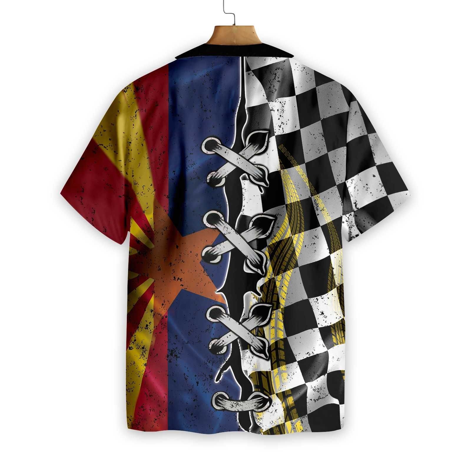 Arizona Racing Flag Hawaiian Shirt Arizona Racing Flag Hawaiian Shirt