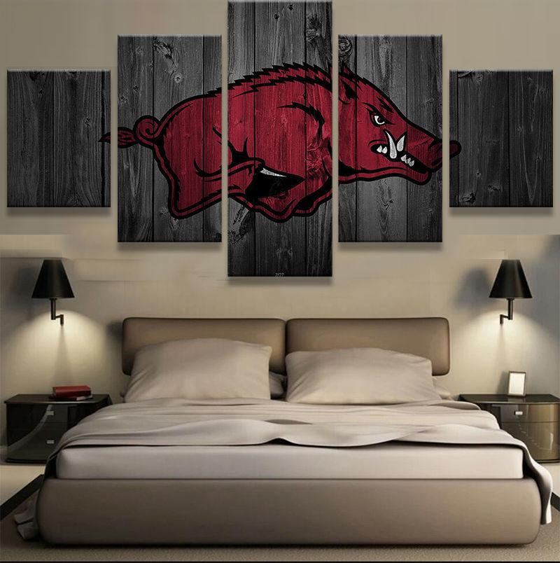 Arkansas Razorbacks College Barn Wood - Sport 5 Panel Canvas Art Wall Decor Arkansas Razorbacks College Barn Wood - Sport 5 Panel Canvas Art Wall Decor