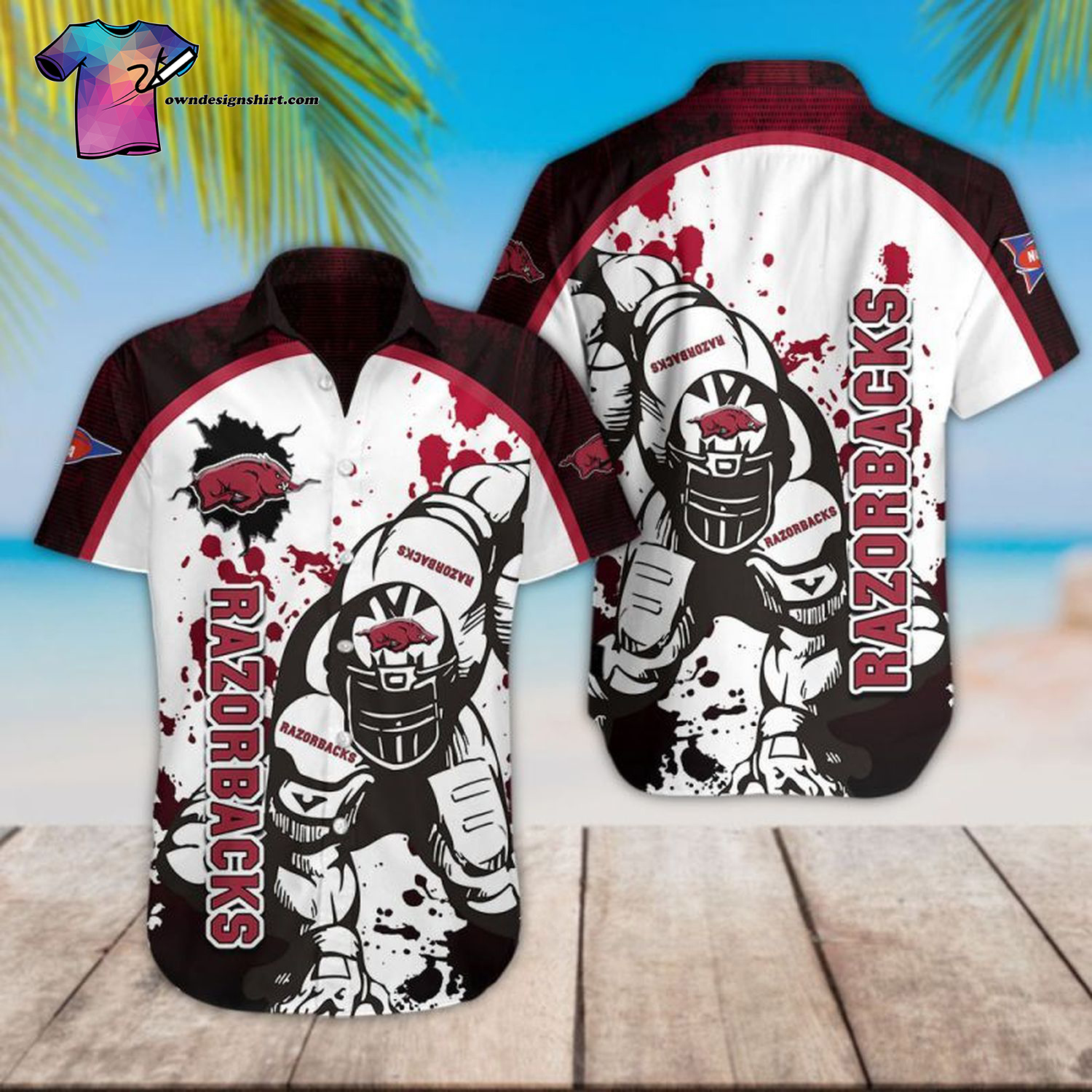 Arkansas Razorbacks Football Player Hawaiian Shirt Arkansas Razorbacks Football Player Hawaiian Shirt
