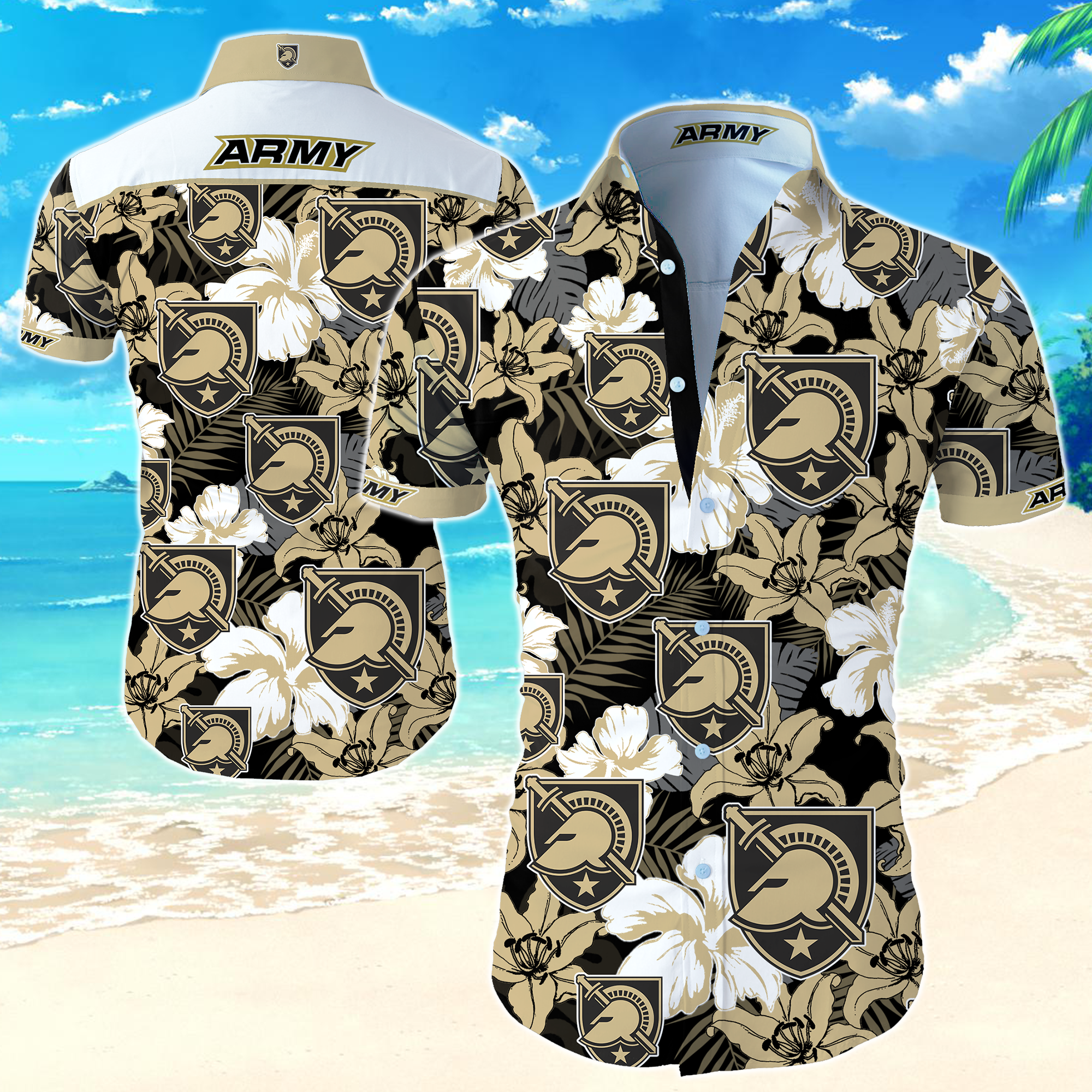 Army Black Knights Hawaiian Shirt Summer Button Up Army Black Knights Hawaiian Shirt Summer Button Up