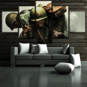 Army Marines Medical Soldier - Army 5 Panel Canvas Art Wall Decor