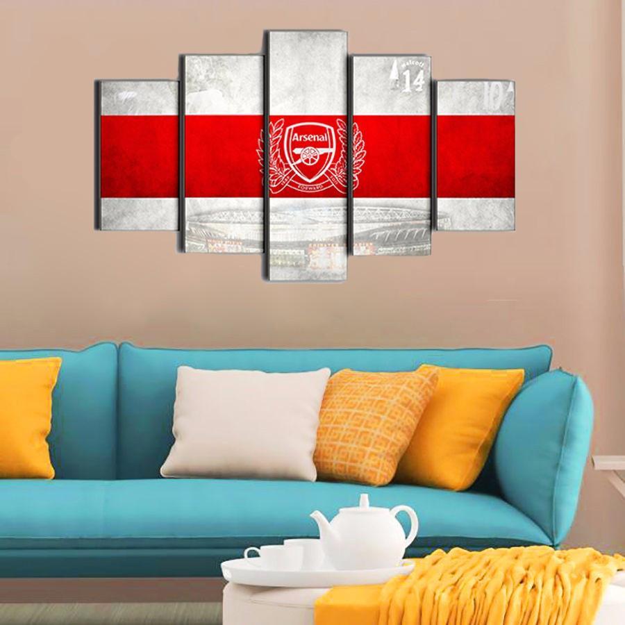 Arsenal Football Club Logo - Sport 5 Panel Canvas Art Wall Decor Arsenal Football Club Logo - Sport 5 Panel Canvas Art Wall Decor