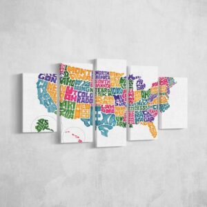 Art Of Love - Abstract 5 Panel Canvas Art Wall Decor