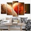 Art Planet Space Moon - Space Universe 5 Panel Canvas Art Wall Decor