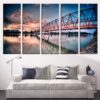 Artation Famous Bridge Scenery - Nature 5 Panel Canvas Art Wall Decor