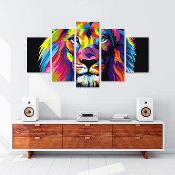 Artistic Lion’S Head - Animal 5 Panel Canvas Art Wall Decor Artistic Lion’S Head - Animal 5 Panel Canvas Art Wall Decor