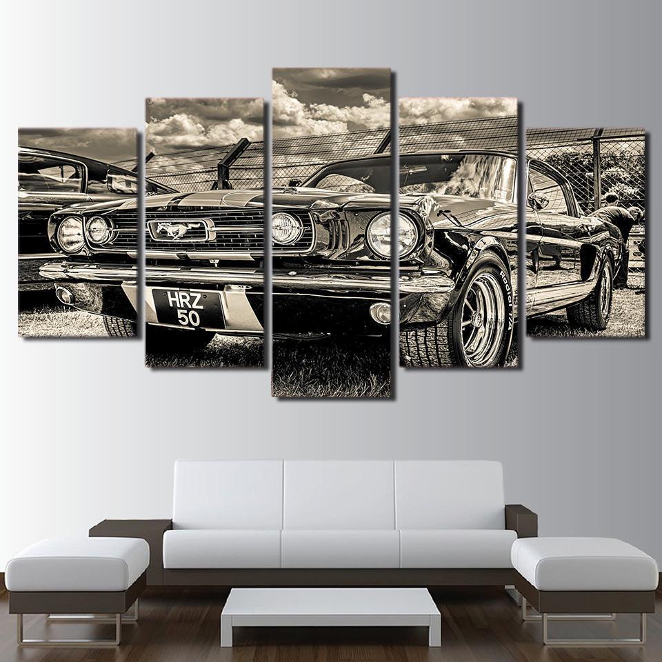 Artwork Sports Car 1965 Ford Mustang - Automative 5 Panel Canvas Art Wall Decor Artwork Sports Car 1965 Ford Mustang - Automative 5 Panel Canvas Art Wall Decor