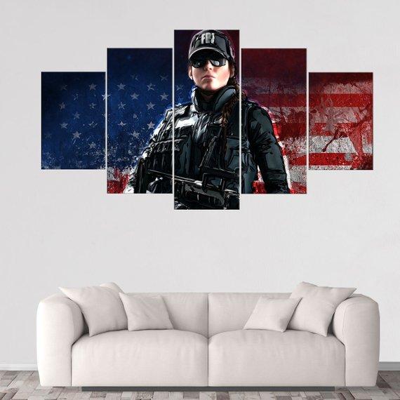 Ash Rainbow Six Siege - Gaming 5 Panel Canvas Art Wall Decor Ash Rainbow Six Siege - Gaming 5 Panel Canvas Art Wall Decor