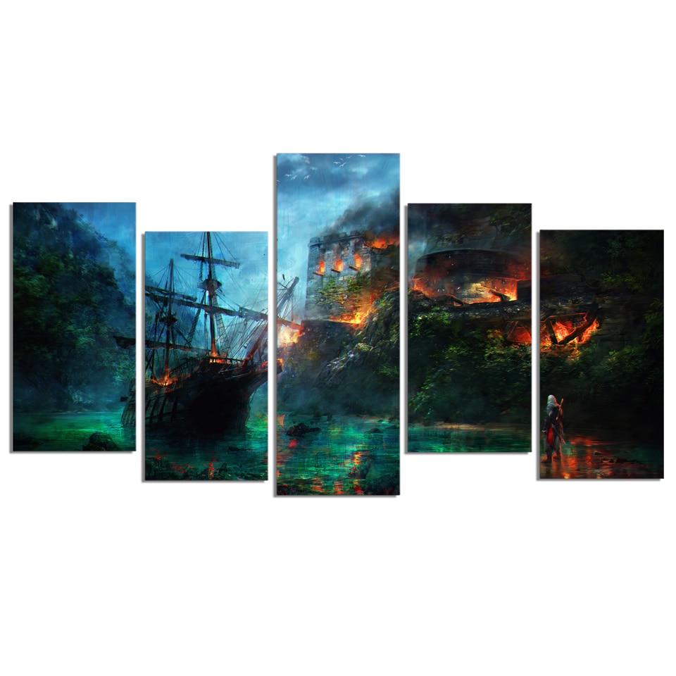 Assassin Creed 06 - Gaming 5 Panel Canvas Art Wall Decor Assassin Creed 06 - Gaming 5 Panel Canvas Art Wall Decor