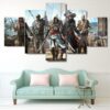 Assassin Creed Group Inspired - Movie 5 Panel Canvas Art Wall Decor