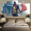 Assassins Creed Character Flag - Gaming 5 Panel Canvas Art Wall Decor
