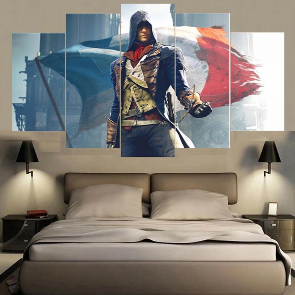 Assassins Creed Character Flag - Gaming 5 Panel Canvas Art Wall Decor Assassins Creed Character Flag - Gaming 5 Panel Canvas Art Wall Decor