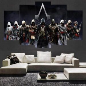 Assassins Creed Characters Inspired - Gaming 5 Panel Canvas Art Wall Decor
