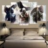 Assassins Creed Figure - Gaming 5 Panel Canvas Art Wall Decor