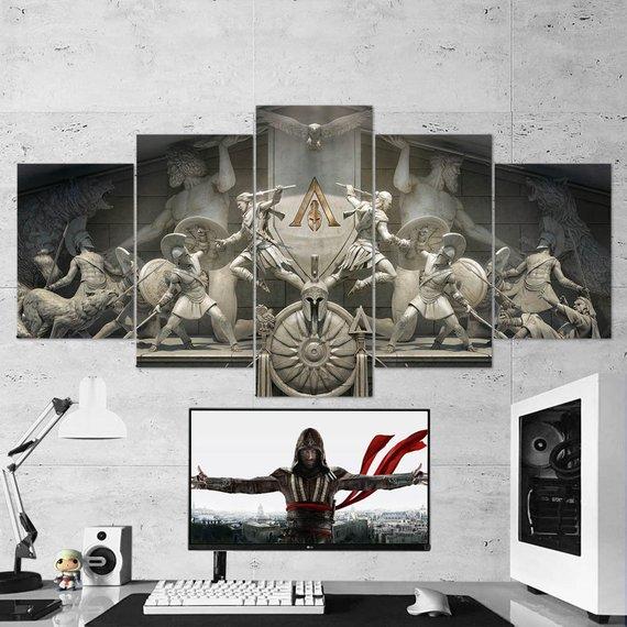 Assassins Creed Odyssey - Gaming 5 Panel Canvas Art Wall Decor Assassins Creed Odyssey - Gaming 5 Panel Canvas Art Wall Decor
