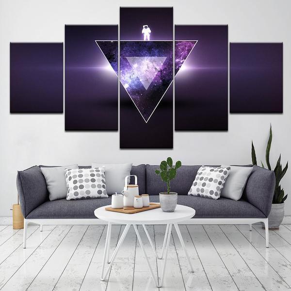 Astronaut Triangle Galaxy - Space 5 Panel Canvas Art Wall Decor Astronaut Triangle Galaxy - Space 5 Panel Canvas Art Wall Decor