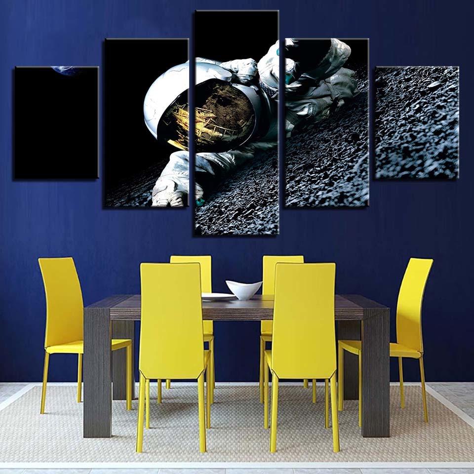 Astronauts 1 - Space 5 Panel Canvas Art Wall Decor Astronauts 1 - Space 5 Panel Canvas Art Wall Decor