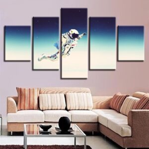 Astronauts - Space 5 Panel Canvas Art Wall Decor