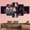 Athletic Young Woman Showing Muscles - Sport 5 Panel Canvas Art Wall Decor
