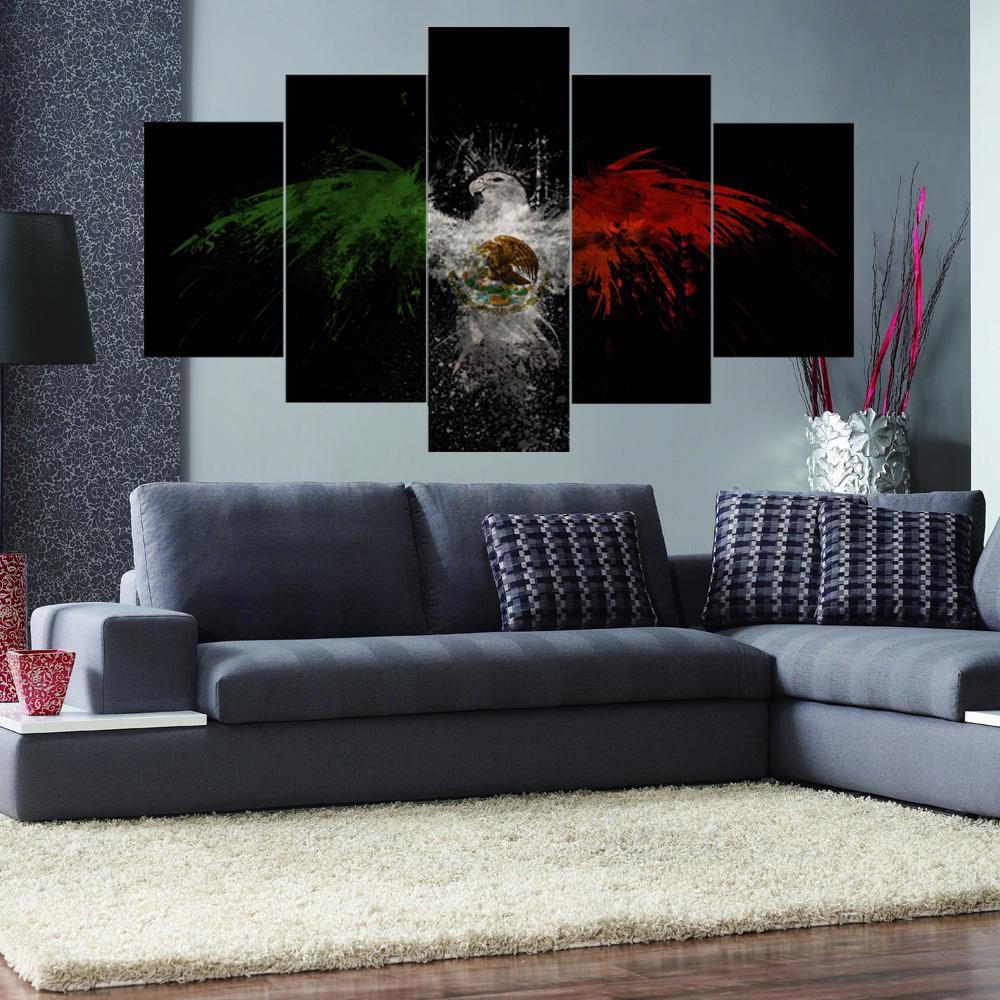 Ation National Flag On - Abstract 5 Panel Canvas Art Wall Decor Ation National Flag On - Abstract 5 Panel Canvas Art Wall Decor