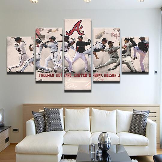 Atlanta Braves 5 - Sport 5 Panel Canvas Art Wall Decor Atlanta Braves 5 - Sport 5 Panel Canvas Art Wall Decor