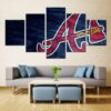 Atlanta Braves Logo Poster Baseball - 5 Panel Canvas Art Wall Decor