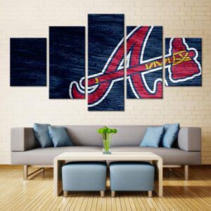 Atlanta Braves Sports Team 1 - Sport 5 Panel Canvas Art Wall Decor