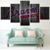 Atlanta Braves Team Logo Baseball - 5 Panel Canvas Art Wall Decor