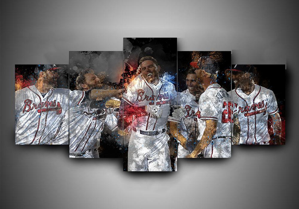 Atlanta Braves - Sport 5 Panel Canvas Art Wall Decor Atlanta Braves - Sport 5 Panel Canvas Art Wall Decor