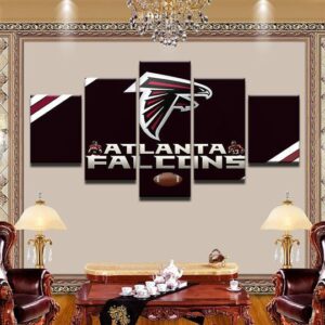 Atlanta Falcons 9- Sport 5 Panel Canvas Art Wall Decor
