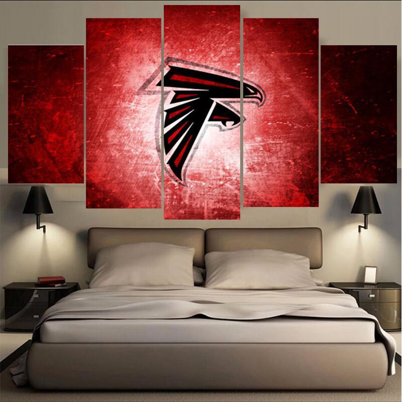 Atlanta Falcons In Red - Sport 5 Panel Canvas Art Wall Decor Atlanta Falcons In Red - Sport 5 Panel Canvas Art Wall Decor